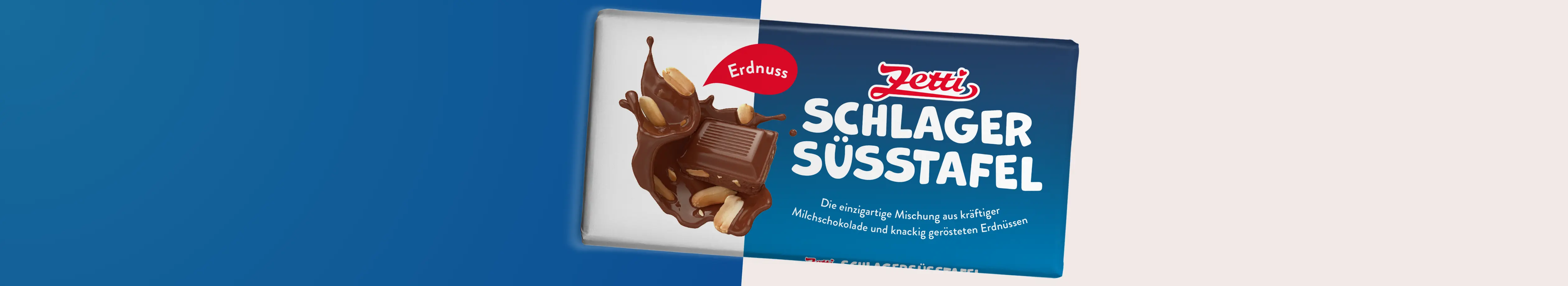 Werbebanner mit einer Tafel Zetti Schlagersüß