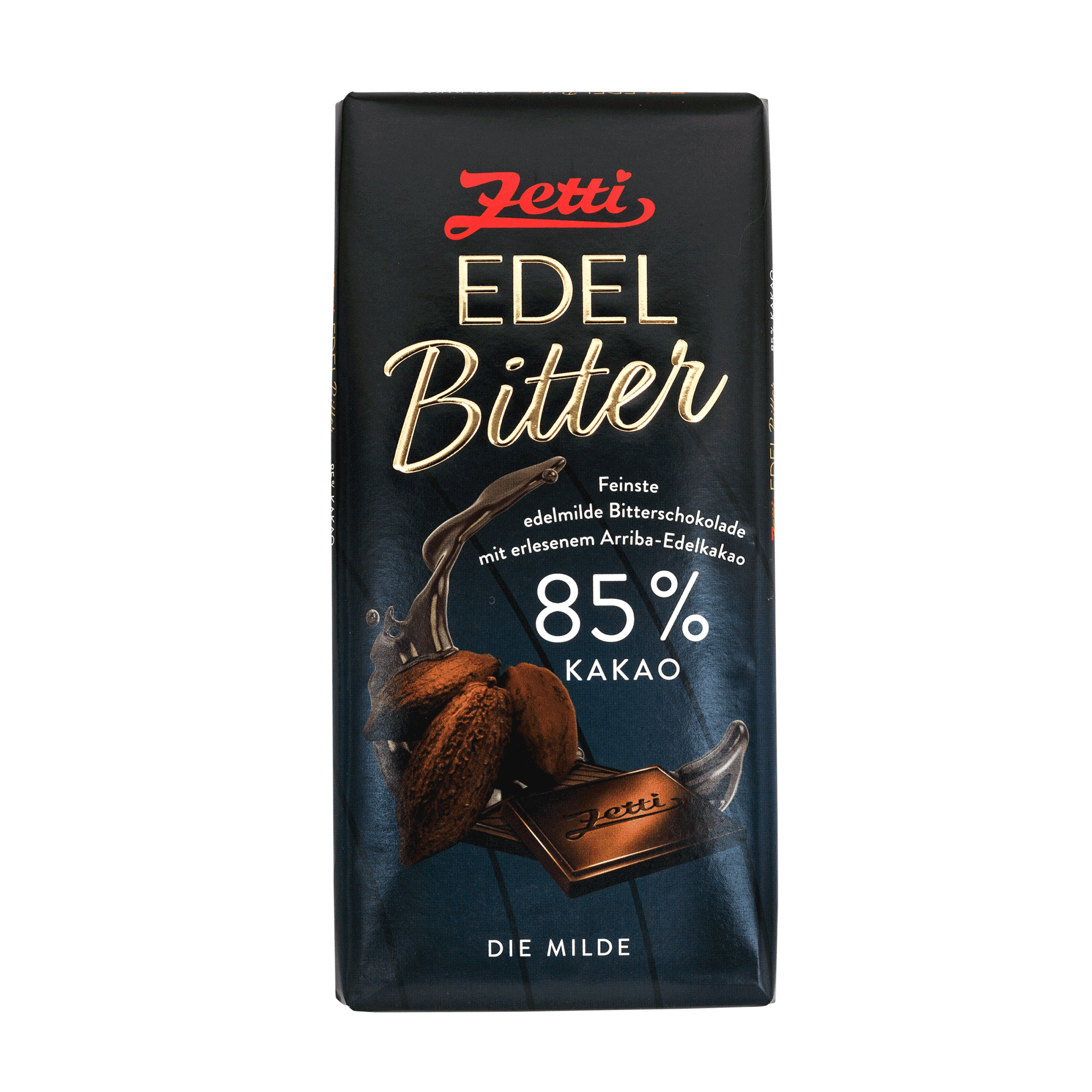 Vorderseite der Zetti Edelbitter Tafel 85%