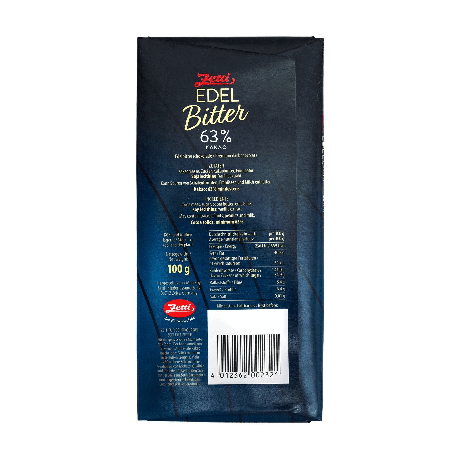 Zetti Edelbitter Tafel 63%