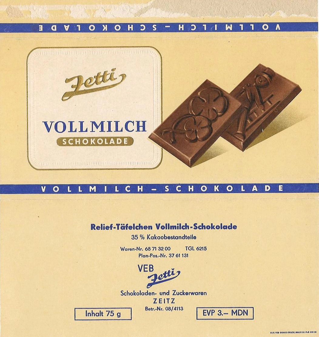 Verpackung Schokolade Zetti