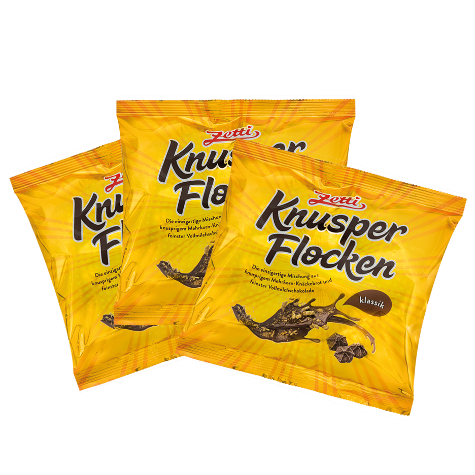 Zetti Knusperflocken Klassik 270g (3 Stück) Eine Abbildung von 3 Tüten Zetti Knusperflocken Klassik  270g