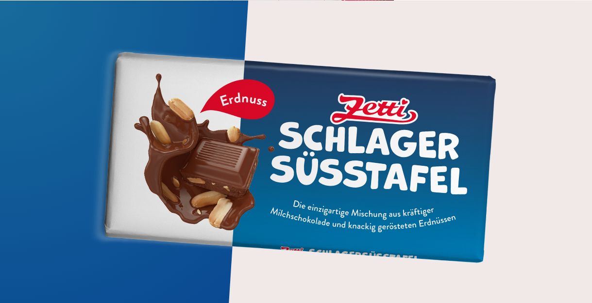 Werbebanner mit einer Tafel Zetti Schlagersüß