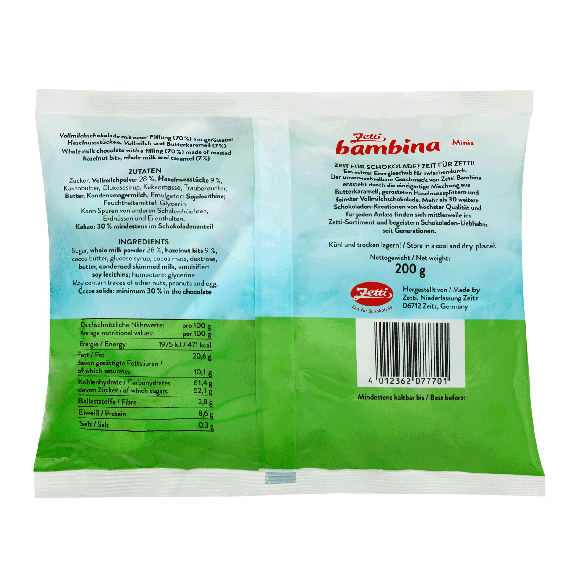 Rückseite der Zetti Bambina Minis Verpackung
