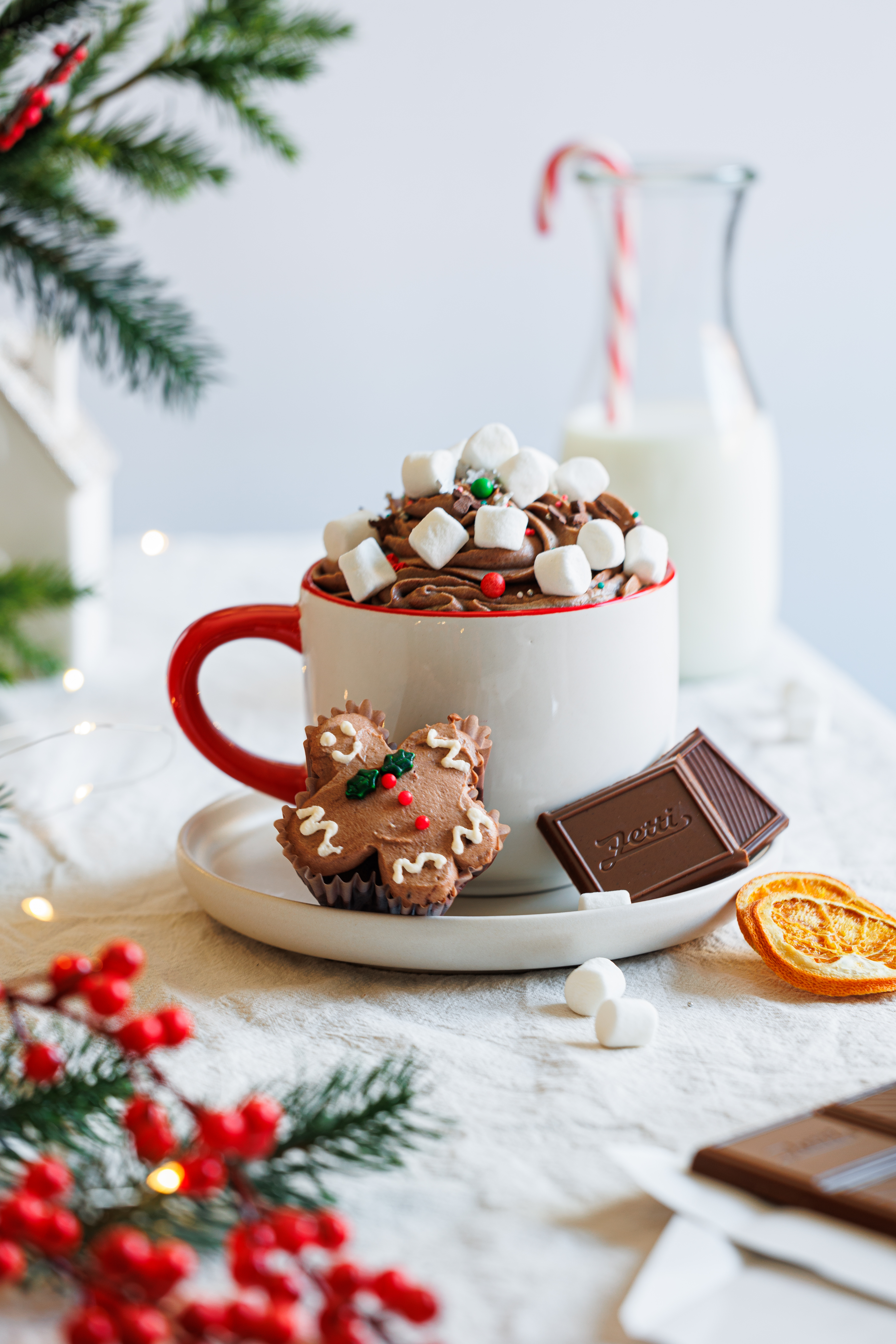LEBKUCHENMÄNNER-CUPCAKES MIT SCHOKOCREME