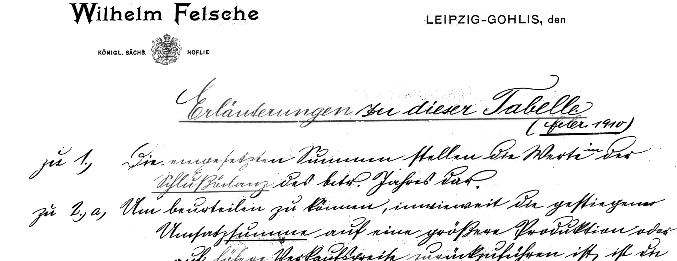 Brief Wilhelm Felsche
