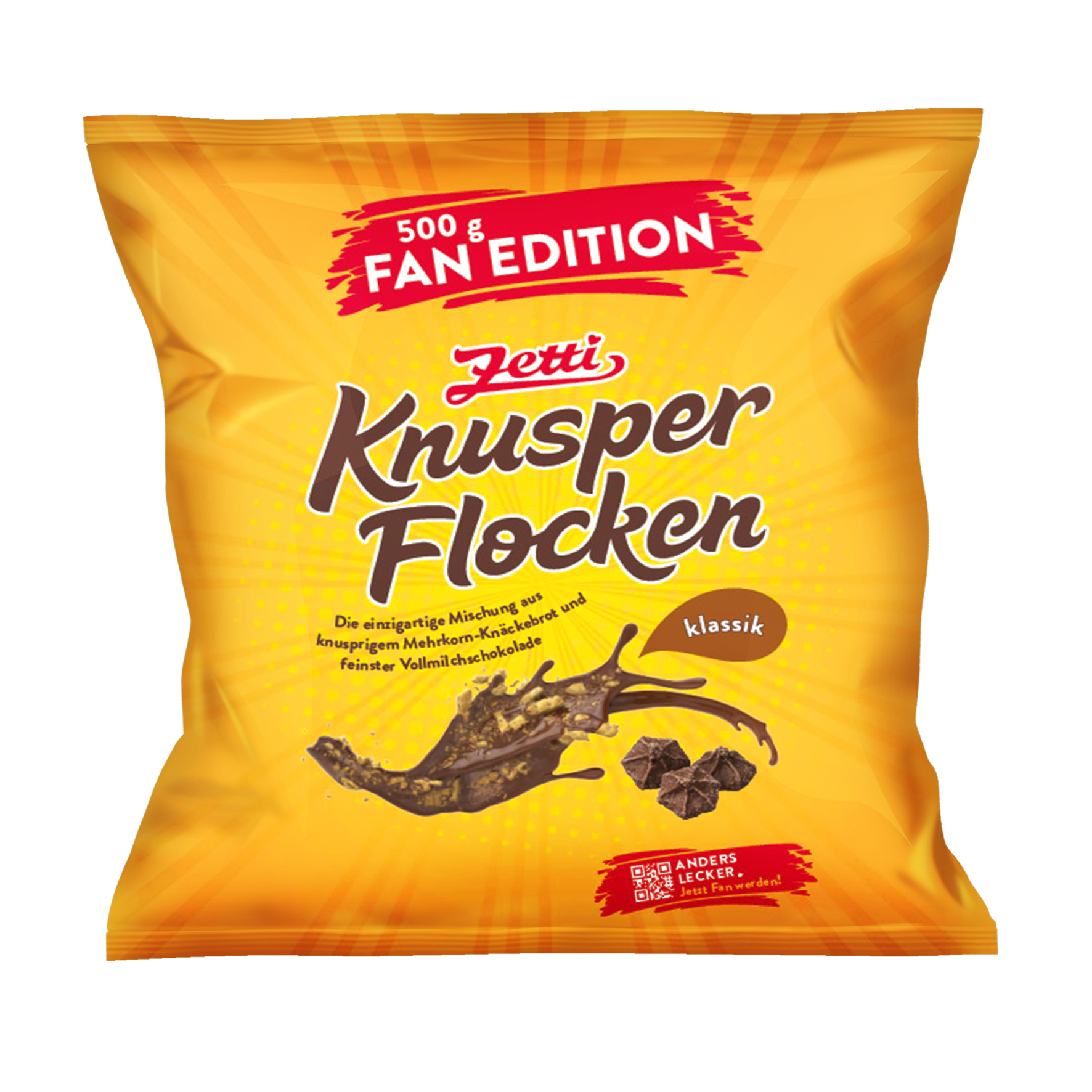 Zetti Knusperflocken Klassik 500g FAN EDITION Eine Packung Zetti Knusperflocken Klassik 500g Fan Edition